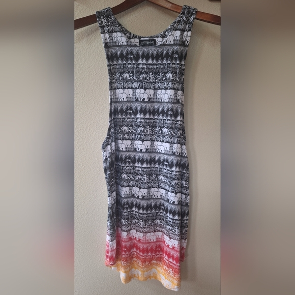 Stussy Womens Elephant Print Wide Arm Tunic Tank Top India Print Size M - Picture 5 of 5